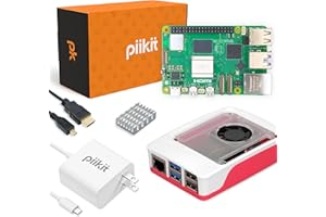 PiiKit Starter Kit for Raspberry Pi 5 4 GB - Essential Edition | 27 W Power Supply | Case with Integrated Fan and Heat Sink |