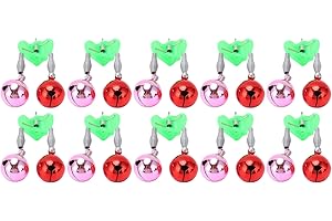 10 Pcs Plastic Fishing Bells Clips Fishing Rod Alarm with Dual Alert Bells with 2 Holes of Different Sizes