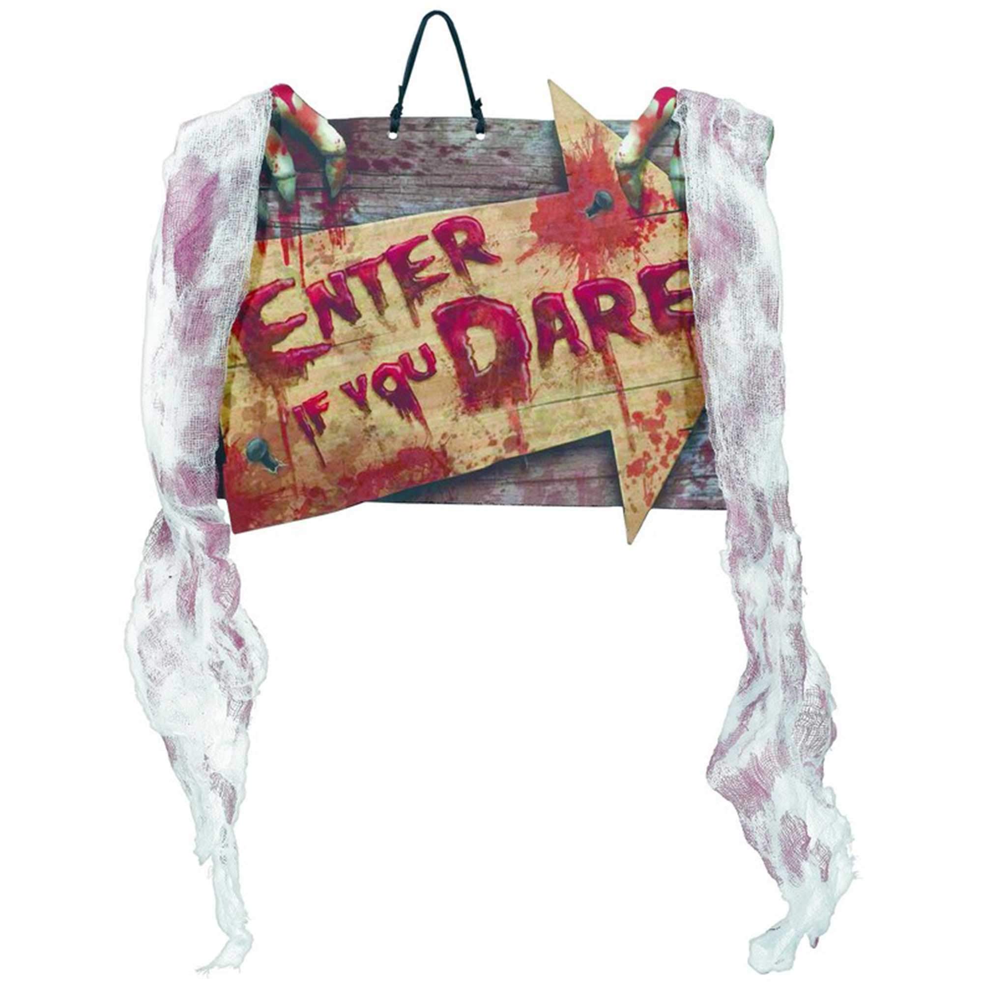 Creepy Carnevil MDF Wall Sign w/Gauze 23cm x 29cm