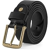 wolksprong Thicken Full Grain Leather Mens Belt Heavy Duty Mens Work Belt Mens Belt High Hardness Buckle Packed In Gift Box
