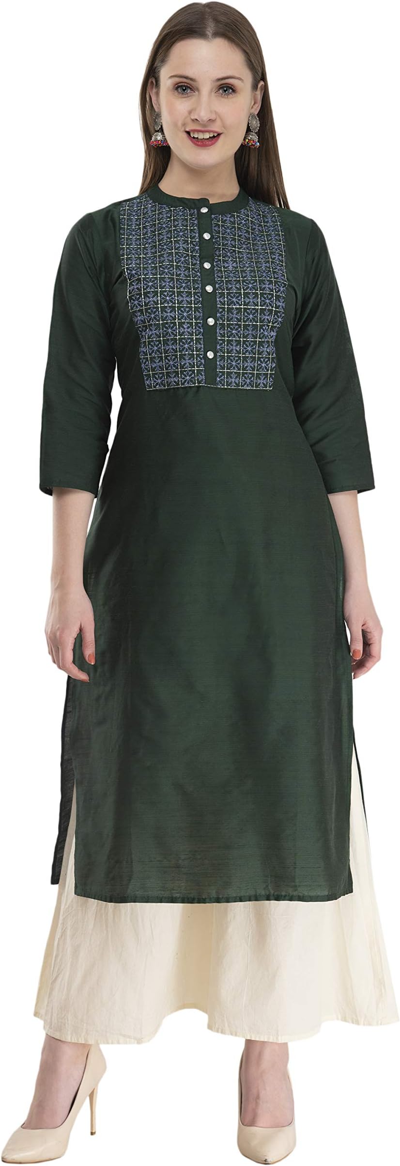 Lagi Women Designer Straight A-Line Kurta Kurtis top Tunic Dresses Silk Rayon Cotton
