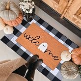 Halloween Door Mat Combo Set, Welcome Ghost Coco Coir Welcome Doormat + 28