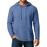 August Alley Men's Big and Tall Hoodies Sweatshirts Long Sleeve Waffle Knit Casual Pullover Drawstring Shirts with Pocket