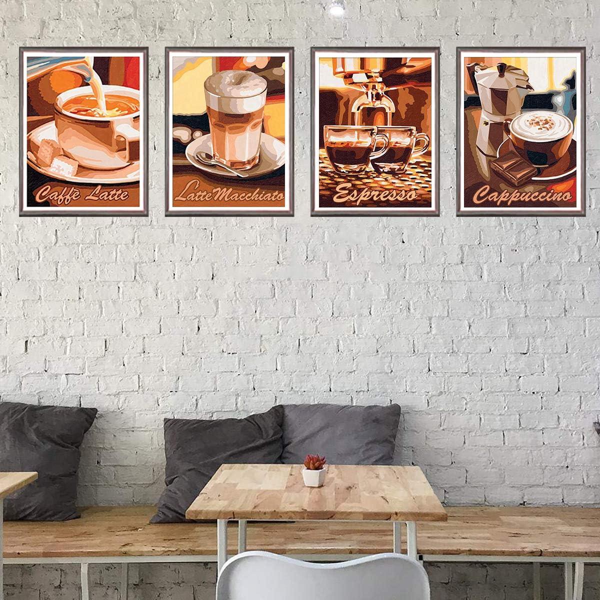 4 Pack 5D DIY Diamond Painting Kit Coffee Full Drill by Number Kits - Image 3