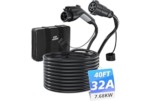 EVDANCE EV Charger Extension Cord, J1772 Extension Cable 32A 40FT Charging Cable for Electric Vehicle 110V-240V Compatible for All SAE J1772 Chargers(32A - 40FT)