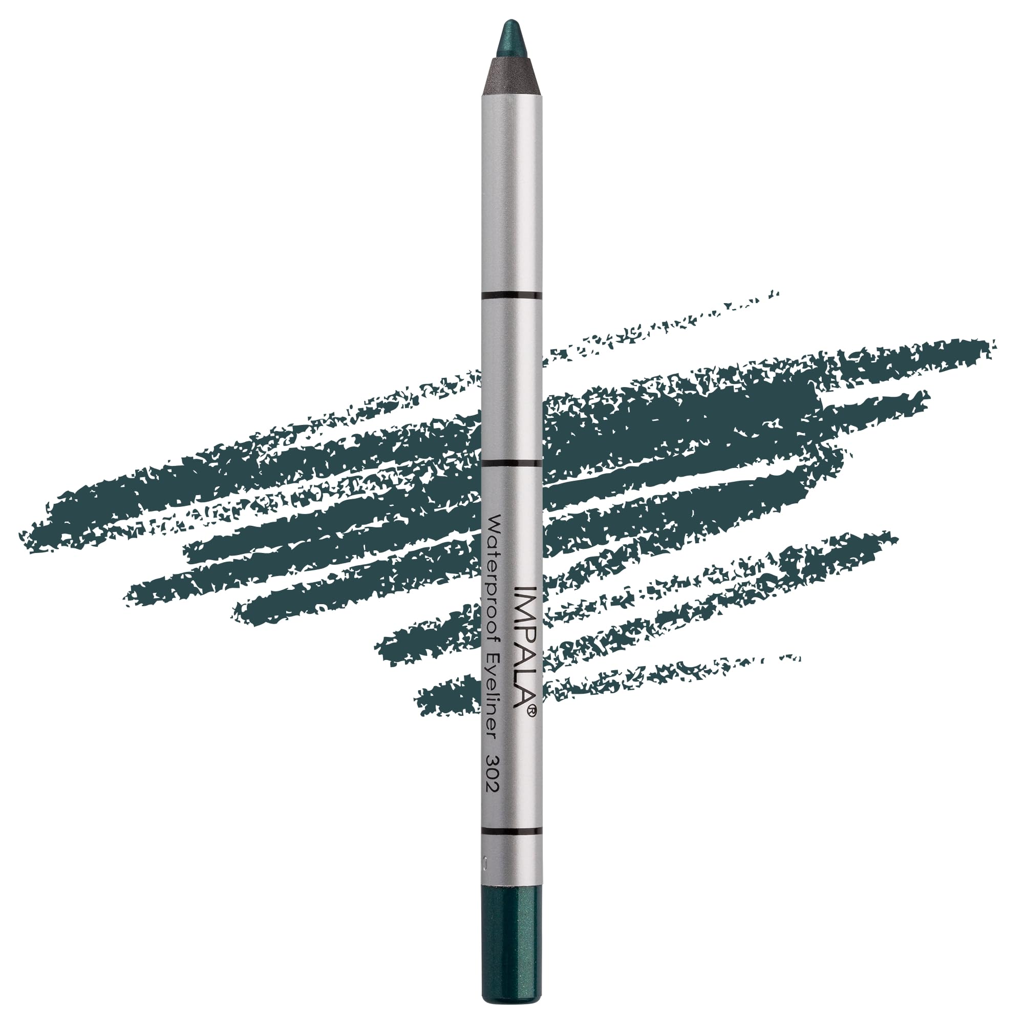 IMPALA | Creamy Waterproof Emerald Green Eyeliner Pencil 302 | Defined Contour or Smokey Effect | Dense and Creamy Texture, Easy to Apply | Bright, Long-Lasting, and Water-Resistant Color