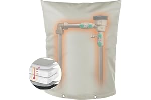 ANGOONI Upgraded 16"W x 20"H Backflow Preventer Aluminum Foil (5) - Industrial 600D Winter Sprinkler Valve Cover for Outside, Anti-UV Winter-Freeze Water Well Pump Cover, Gray