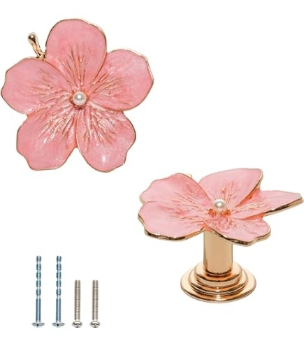 SHINEOFI 6Pcs Vintage Floral Ceramic Cabinet Knobs – Decorative Drawer Pulls With High Gloss Glaze Finish