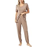 GYS Bamboo Viscose Women's Pajama Set Short Sleeve 2 Piece Soft Sleep Sets for Women