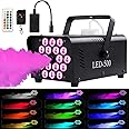 Fog Machine with Lights 18 LED, Smoke Machine Fog, Fog Machine Halloween 2000CFM 500W with 2 Wireless Remote Control And 13 Colorful Lights Effect, Fog Machine Indoor Outdoor for Parties DJ