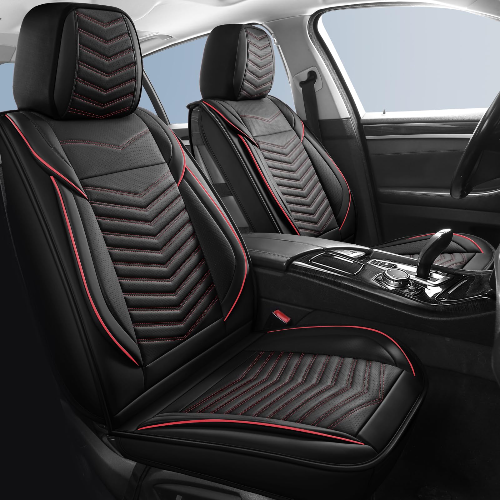 Photo 1 of HChengkikz Nappa Leather Car Seat Covers Front Seats, Car seat Protector, Waterproof Car Seat Cushion, Universal Automotive Seat Covers Fit for SUV Truck Pick-up Sedan and Most Cars