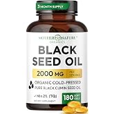 MNO Black Seed Oil Capsules 2000mg High TQ, 180 Count, Cold Pressed | Organic cold pressed black cumin oil capsules with high TQ for immune &amp; joint support, 3 month supply, 180 count