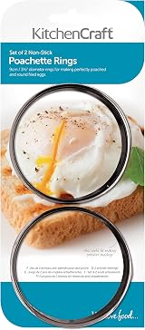 KitchenCraft Egg Rings Set of 2 Non Stick 9 cm for Frying Poaching Omelettes view 2