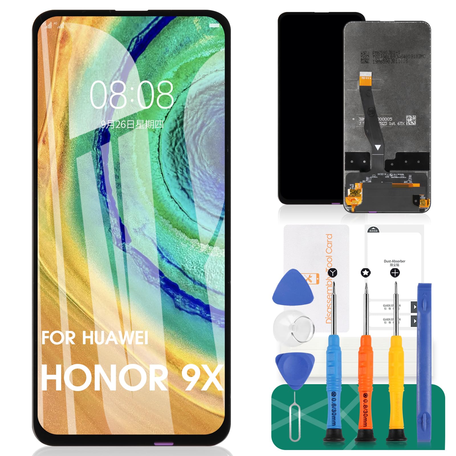 For Huawei Honor 9X Screen Replacement For Honor 9X Pro LCD Screen STK-LX1 Display Touch Digitizer Assembly Compatible With HLK-AL10, HLK-TL10, HLK-L41, HLK-L42 Repair Parts Kits