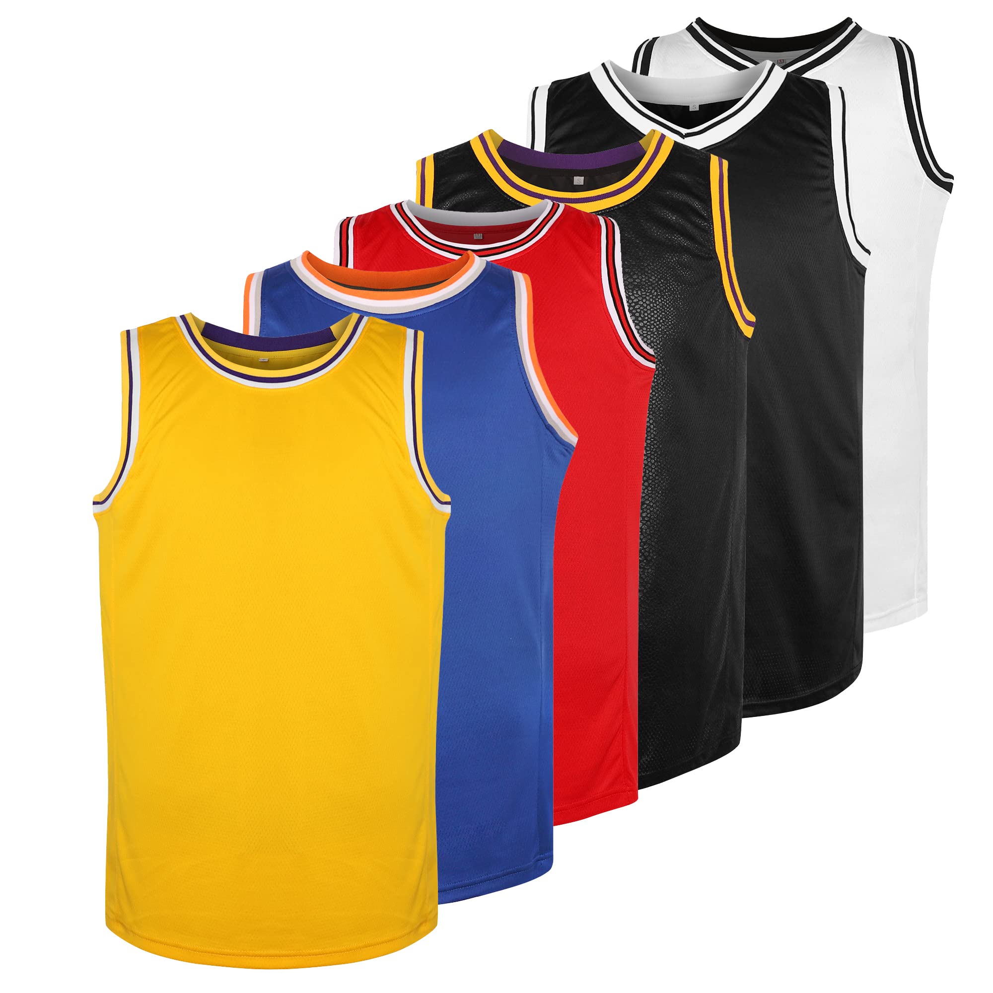 Photo 1 of Blank Basketball Jersey 90S Hip Hop Clothing for Party,Mens Plain Mesh Athletic Practice Sports Shirts S-3XL (Blank-Yellow,3X-Large)