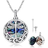 Locket Necklace That Holds Pictures Sterling Silver Urn Necklace for Ashes for Women Ash Necklace for Human Ashes Keepsake Cremation Jewelry Gifts