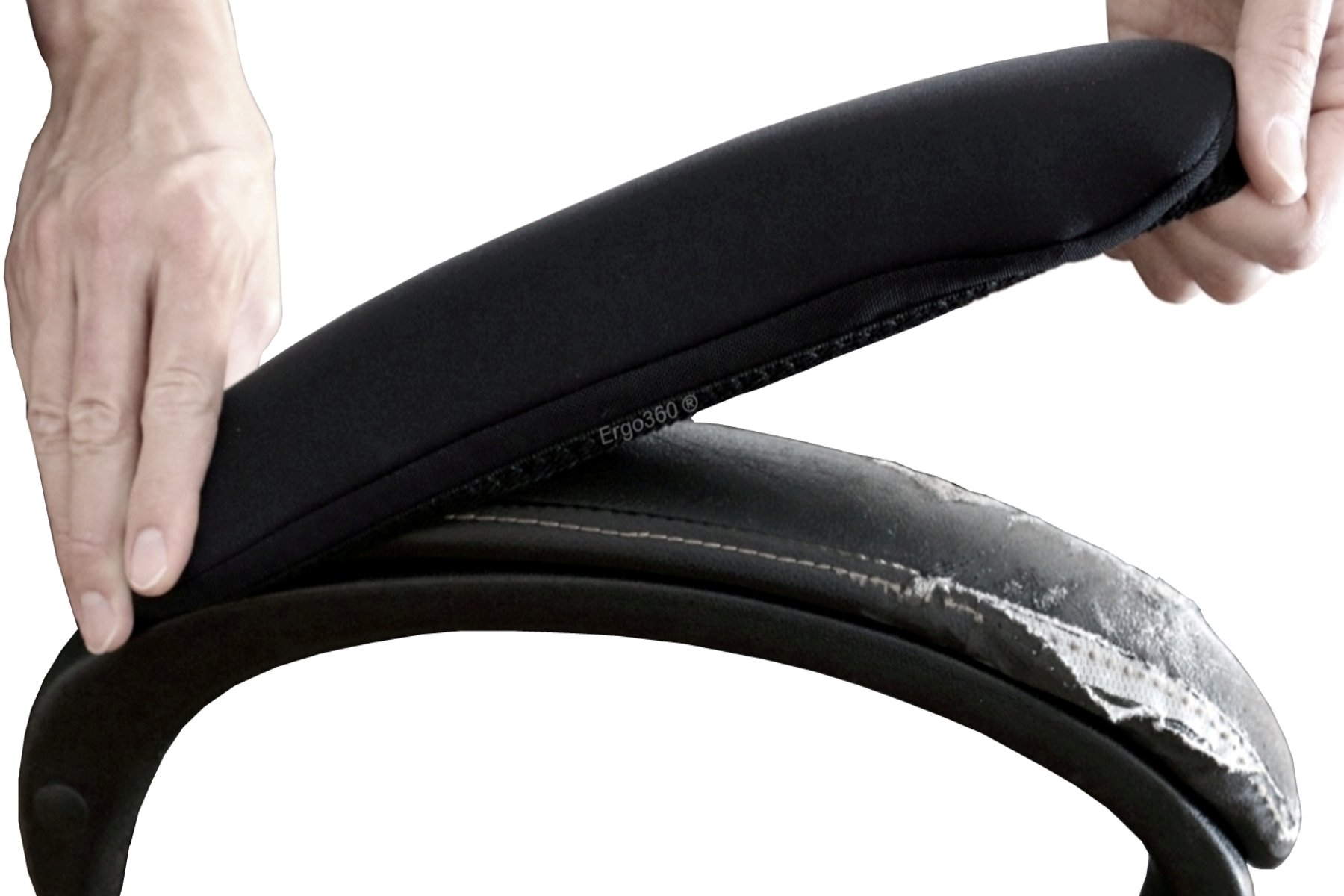 Photo 1 of Ergo360 Soft Neoprene Chair Arm Pad Covers Stretch Over Armrests 13" to 17". Restore, Protect and Cushion. Complete Set of 2. Made in The USA.