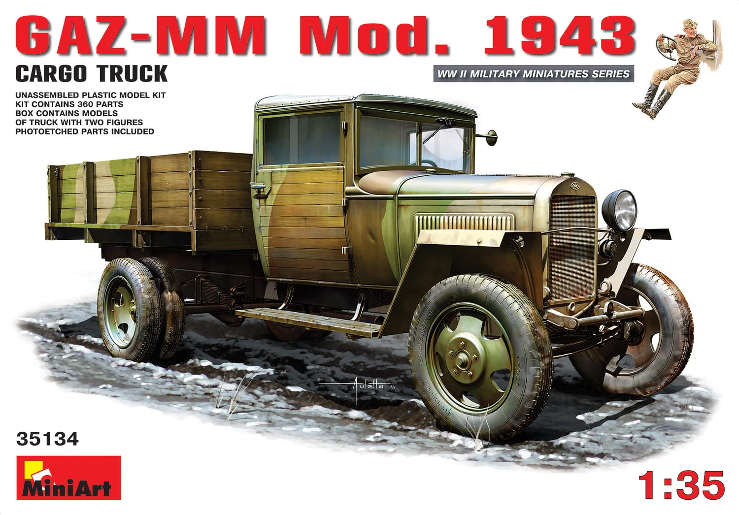 Miniart 1:35 Scale GAZ-MM Mod.1943 1.5t Cargo Truck Plastic Model Kit