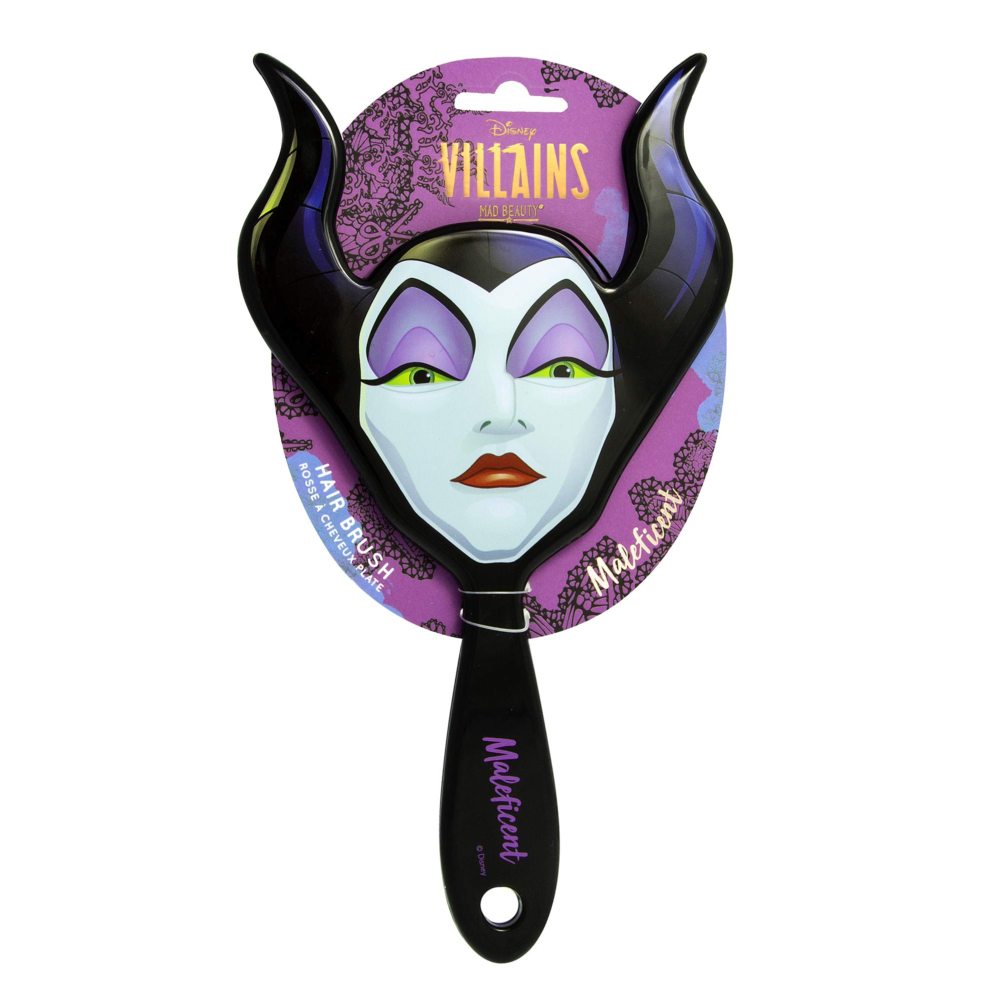 MAD Beauty Disney Maleficent Hair Brush, Mistress of All Evil Hair Brush, Black