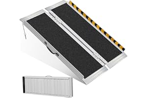 Loezora 4FT Portable Wheelchair Ramp,Lightweight Foldable Aluminum Ramp for Home Steps, Non-Slip Surface, Supports Up to 800 lbs - Ideal for Wheelchairs, Scooters, and Walkers