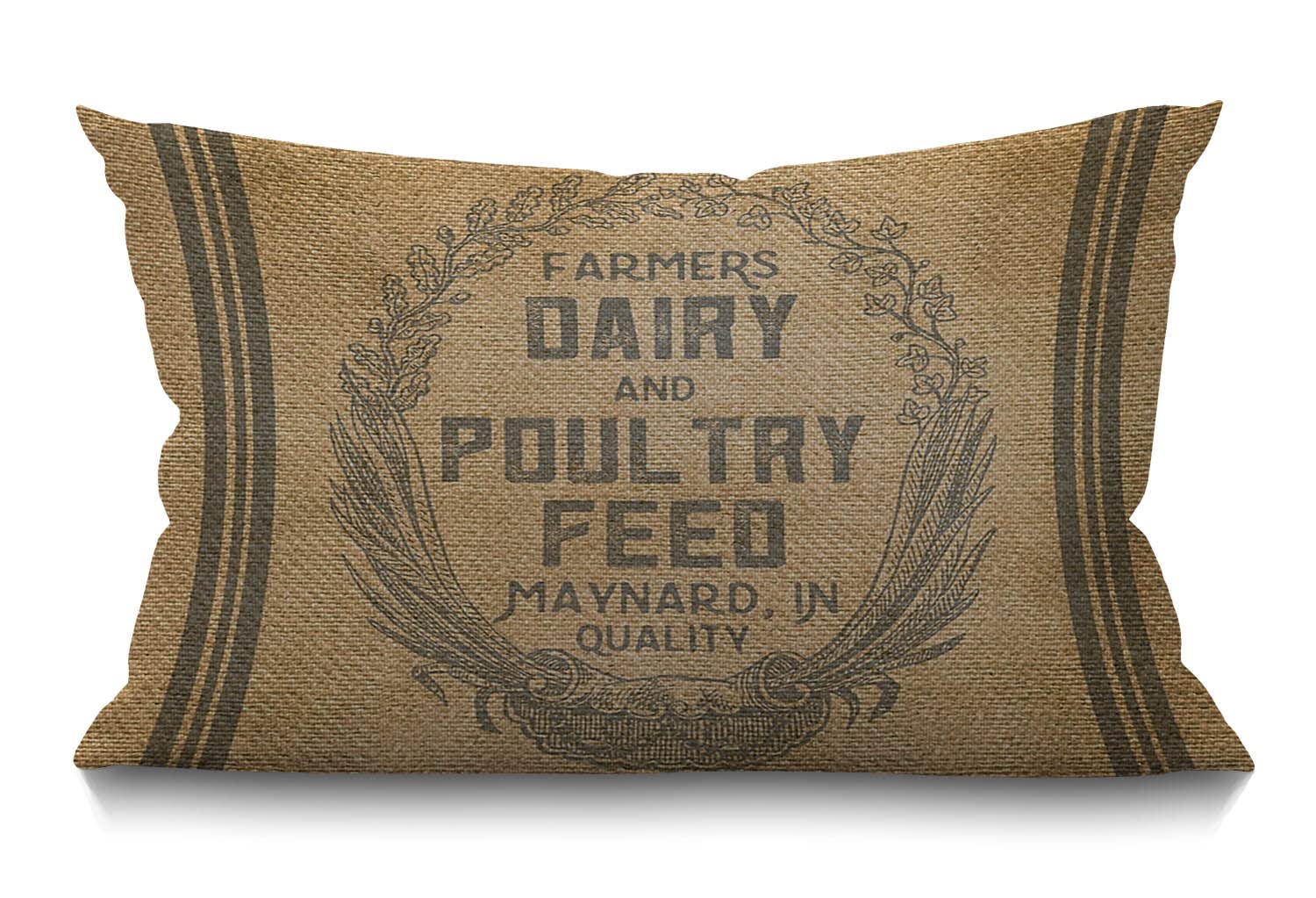 BGBDEIA Vintage Burlap Feed Sack Cotton Linen Decorative Cushion Cover Throw Pillow Case for Couch Sofa Bed,30 x 50 cm 12 X 20 Inches