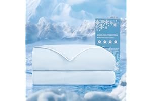 HARBOREST Cooling Comforter Twin Size - Cooling Blanket for Hot Sleepers and Night Sweats, Q-Max>0.45 Double-Sided Silky Cooling Surface Design, Cool Blue (60" x 90")