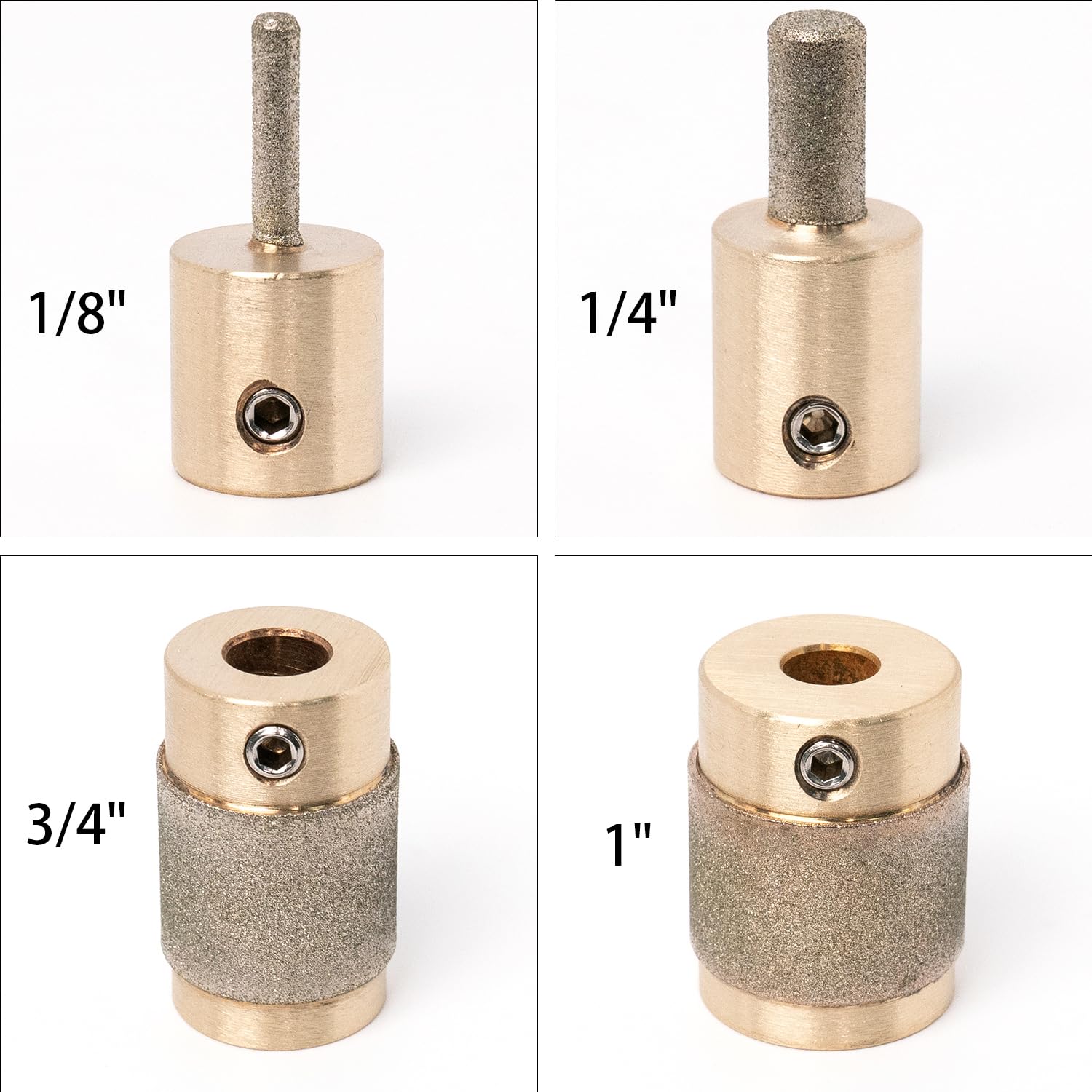 4-Pack Diamond Grinder Bits, 4 Sizes (1