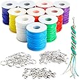 Lanyard String Boondoggle Kit with 10 Rolls (40 Yards Each) for Keychains and Bracelets (100 Total Pieces)