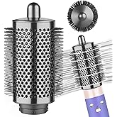 YTCHYYSK Large Round Volumizing Brush (Metal Gray) Compatible with Dyson Airwrap, Fluff up and Volumize for Styling, Hair Brush Attachment for Salon-Quality Results, 1 Count, Curly Hair, Unisex
