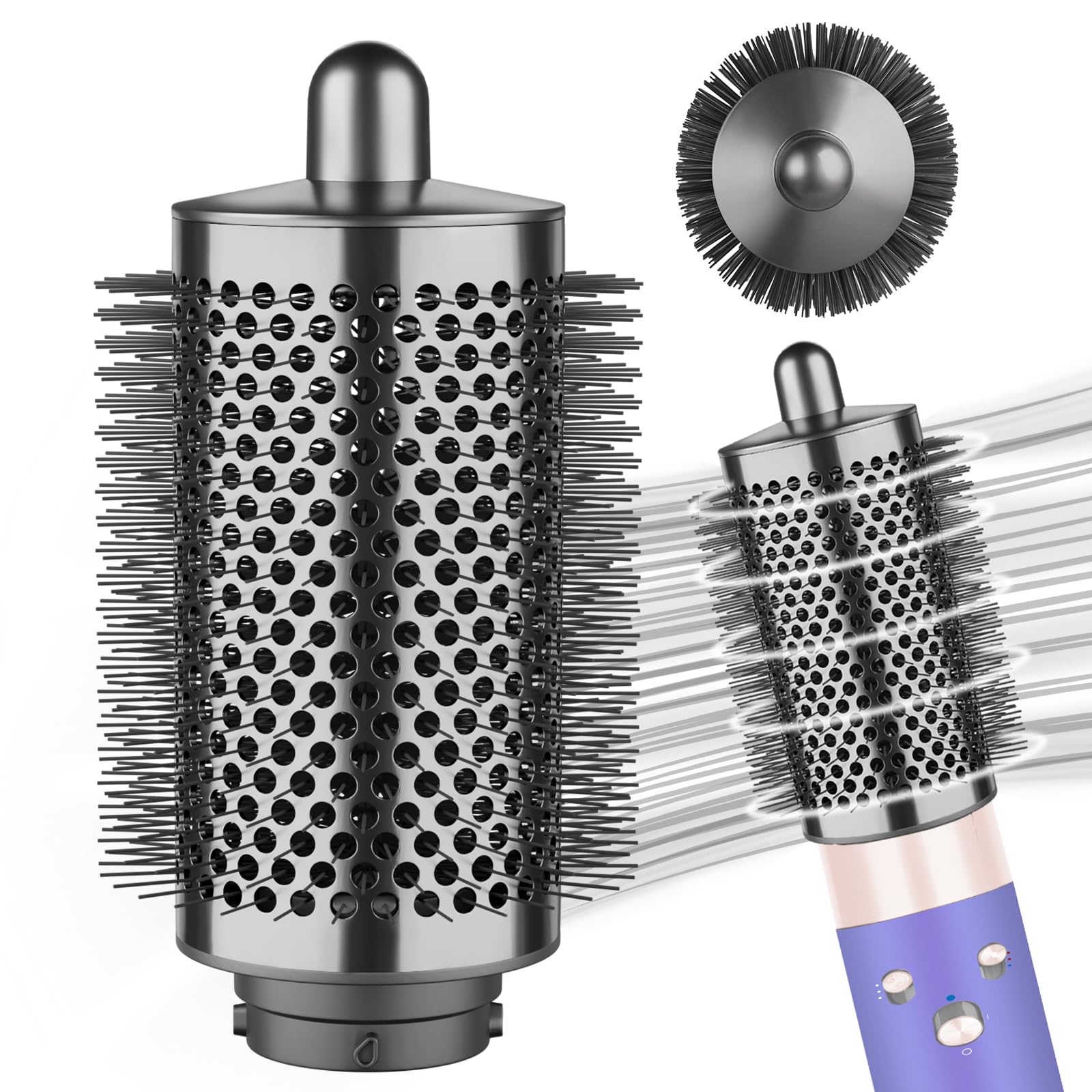YTCHYYSK Large Round Volumizing Brush Attachments Compatible with Dyson Airwrap HS01/05/08,Bigger Oval Round Brush Compatible with Dyson Air Wrap Fluff up and Volumize for Styling