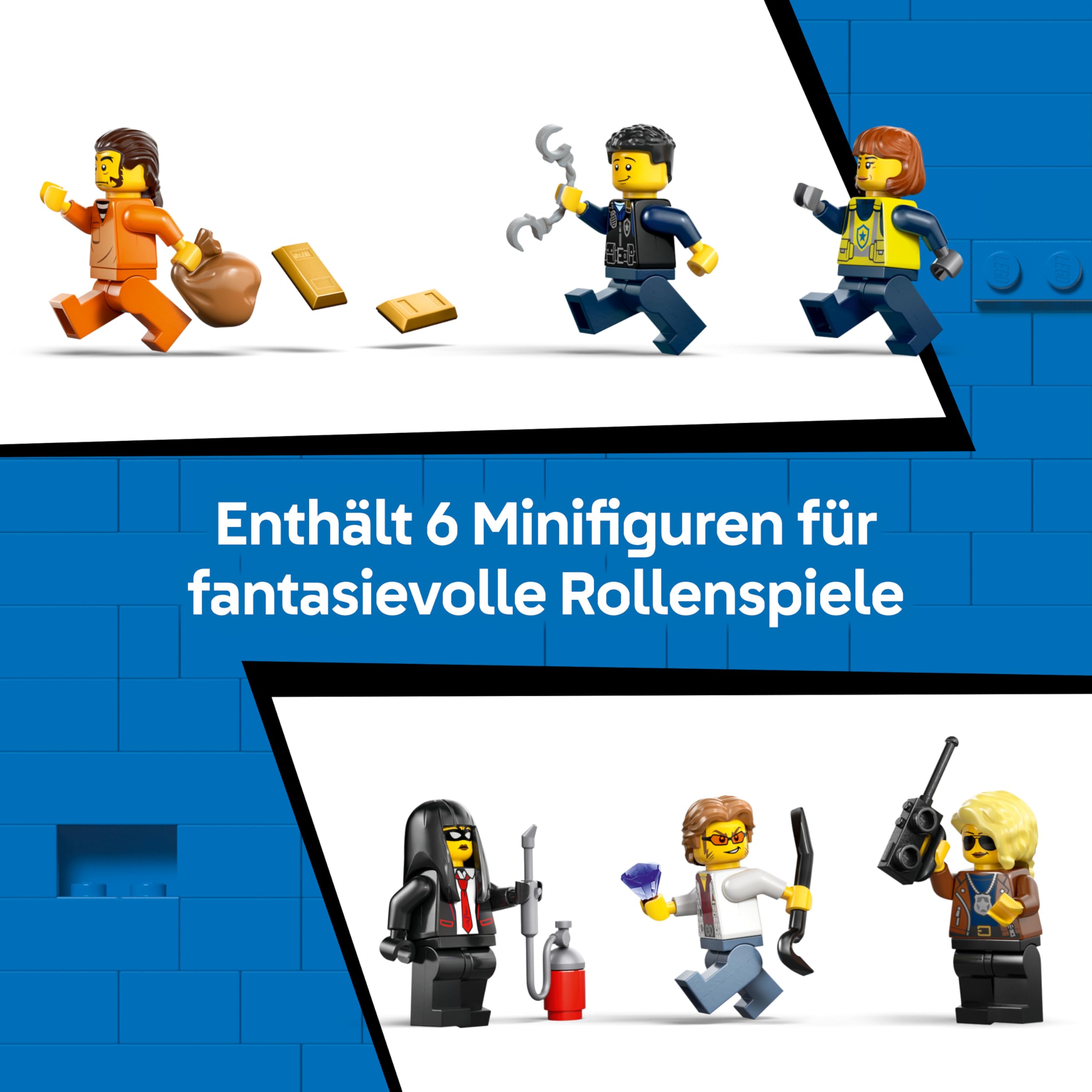 LEGO City Überfall auf den Polizeizug - Ferngesteuerter Spielzeug Zug - Modellbau mit kreisförmiger Strecke, Helikopter, Rallyeauto und 6 Minifiguren - Geschenk für Jungen ab 7 Jahren - 60508 7
