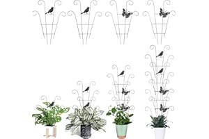 LONCHDAN Indoor Plant Trellis for Climbing Plants Indoor Trellis Indoor Metal Trellis 4 Pack for Garden Plants Support Small House Plant Trellis for Vines, Flower