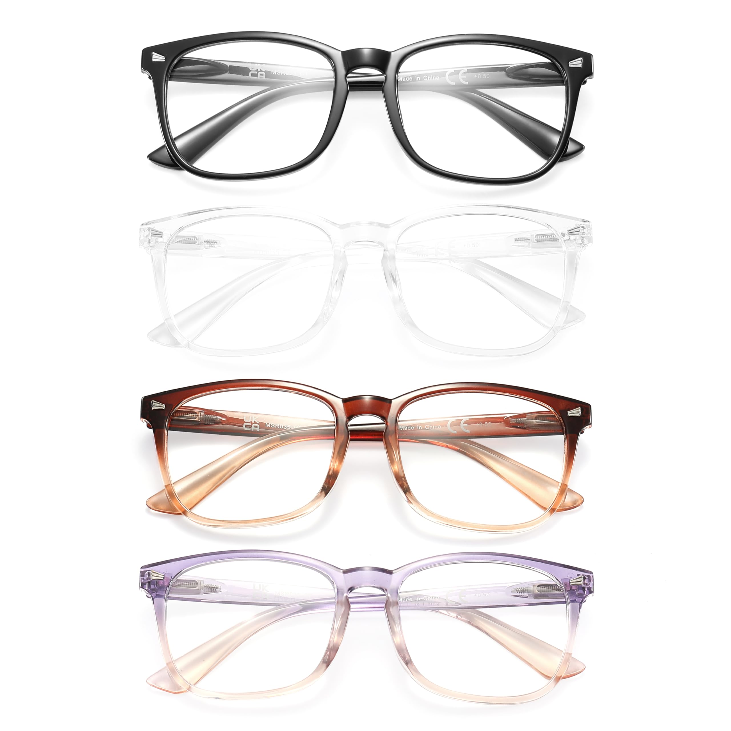 MODFANS 4 Pairs Reading Glasses Women (Blue Light Blocking) Ladies Reading Glasses Anti-Blue Light Readers Glasses