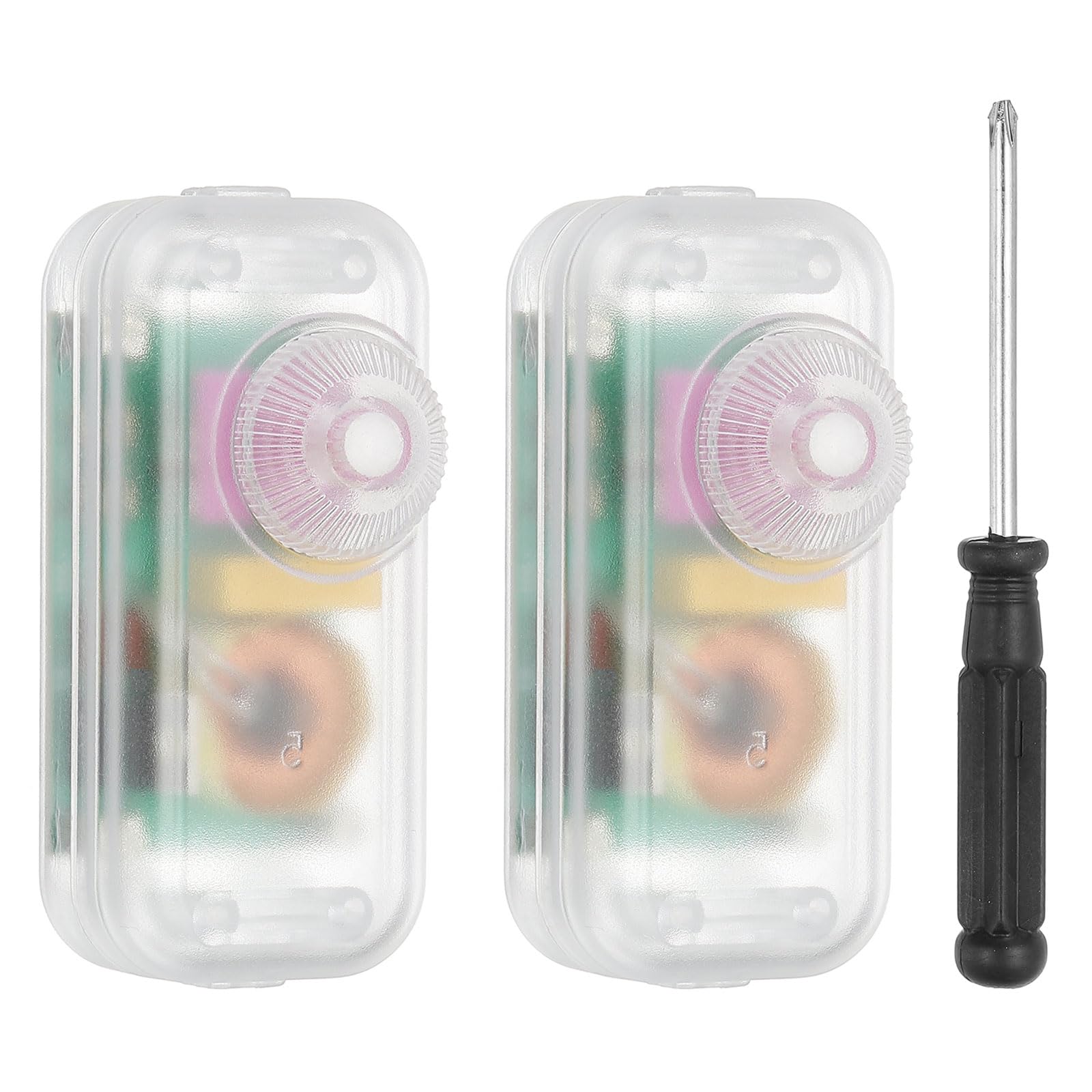 PATIKIL Inline Lamp Switch, 2pcs Rotary Dimmer LED Light Controller Brightness Control Cord Switch with Screwdriver for Table Floor Lamp Pendant Lights, Clear