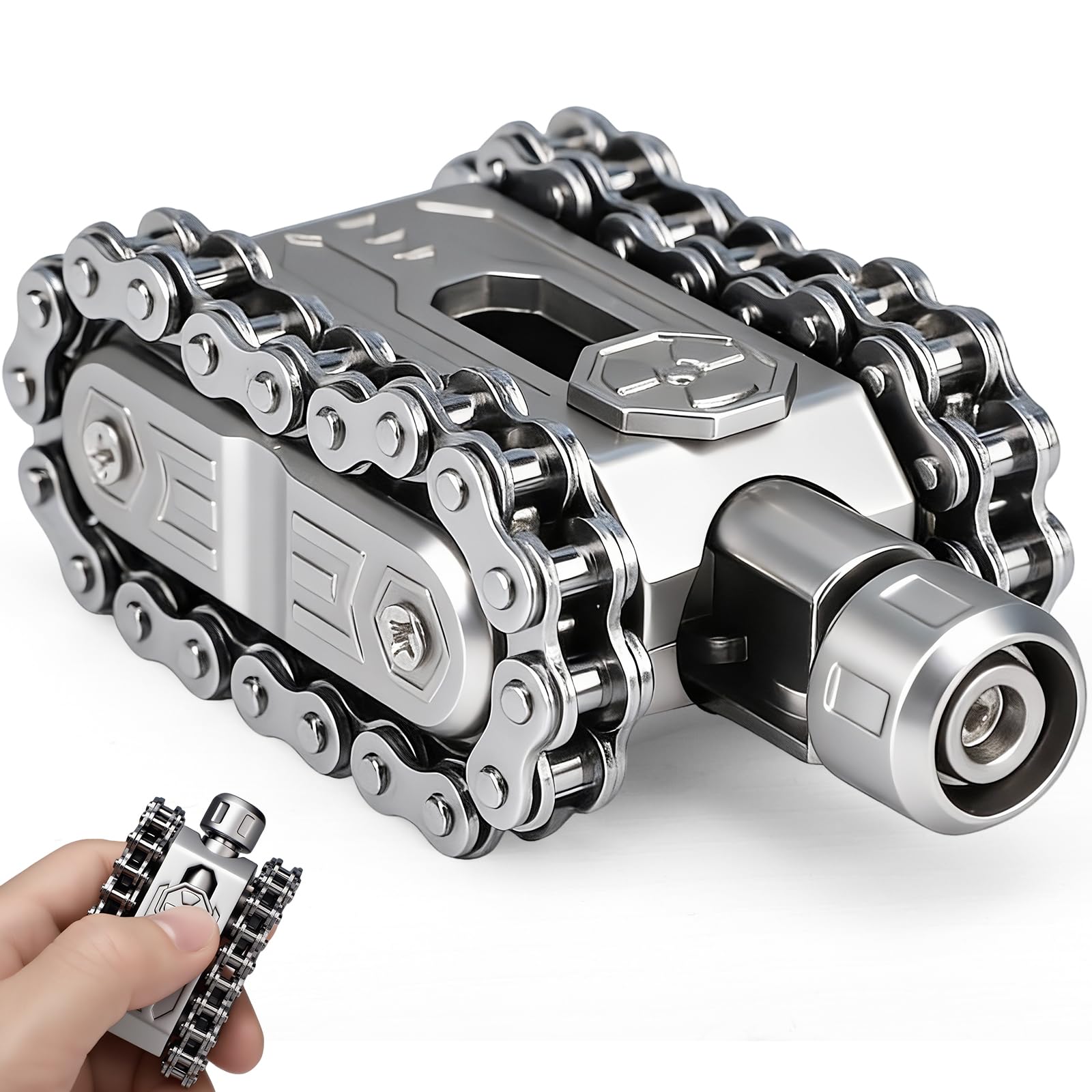 Fidget Roller Slider for Kids Adults, Metal Chain Fidget Toy with Tactile Feedback & Clicking Sounds, Cool Desk Decor for Office Home