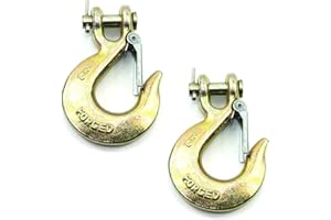 WORLDPAC GRIPON (Pack of 2) 5/16 Inch Safety Hook with Latch Forged G70 14,000 Lb Capacity