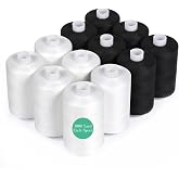 StiVerse 12 Pcs Sewing Thread, 1000 Yards Each Thread for Sewing | White &amp; Black Thread, All-Purpose White Thread, Polyester Thread for Sewing Machine, Hand Stitching,Quilting