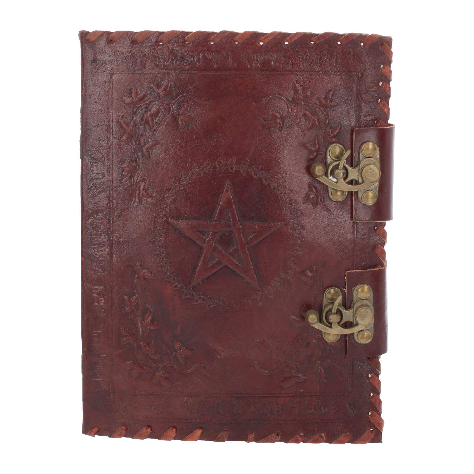 Nemesis Now Small Book of Shadow Leather Journal With Lock 27cm Brown