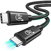 Fitee Thunderbolt 5 Cable 5FT Compatible, 80Gbps USB4 Cable, PD3.1 240W Charging, 120Gbps Video Bandwidth, 16K/Dual 8K, Braided USB C Video Cables for iPhone 16, MacBook Pro, Mac mini, PSSD, Display