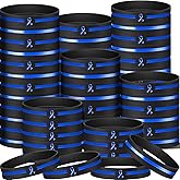 Hiboom 100 Pcs Colon Cancer Awareness Silicone Bracelets Blue Awareness Ribbon Rubber Wristbands Inspirational Colon Cancer Gifts for Women Men Social Charity Event