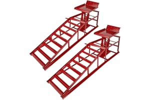 Aikosin Car Ramps Auto Car Truck Service Ramps Lifts, Garage Car Lift Hydraulic Ramps Red 5 Ton 11000lbs,Automotive Hydraulic Lift Repair Frame Lift-2 Pack