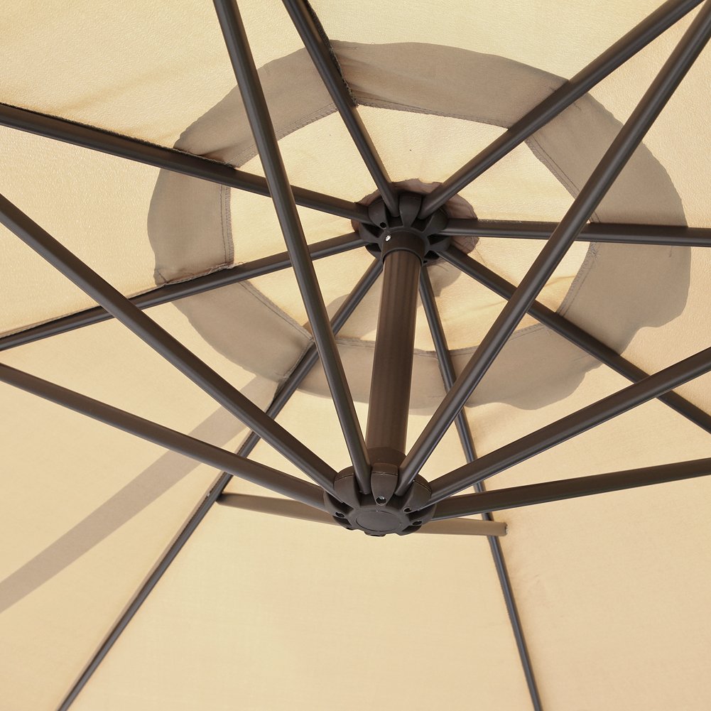 Le Papillon 10ft Offset Hanging Patio Umbrella Aluminum Outdoor