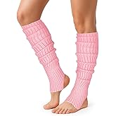 SATINIOR Long Leg Warmers for Women 24 Inch over The Knee Knit Ribbed Leg Warmer Stirrup Yoga 80s Party Dance Ballet Supply
