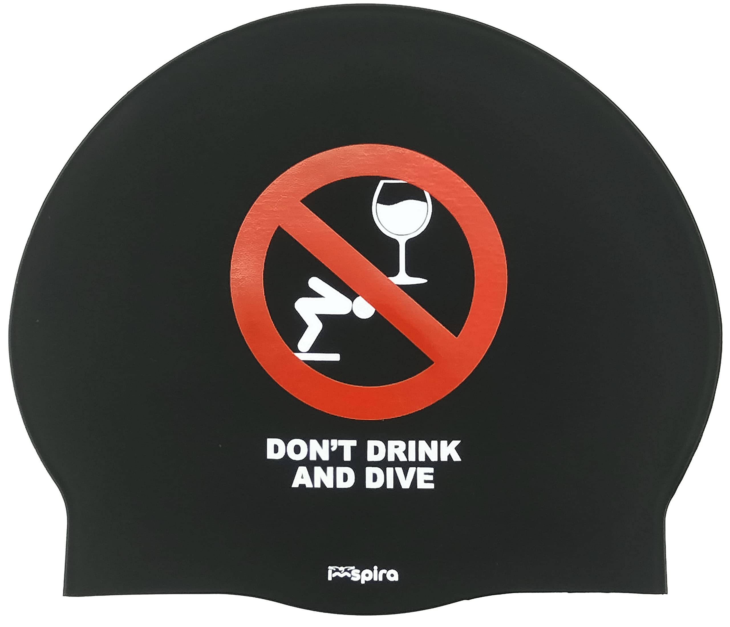 Don't Drink and Dive Silicone Swimming Cap | Swim Cap | Pool Cap | Great comfort and fit | Art and Swimming