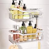 HapiRm Shower Caddy 11 Hooks Stainless Steel No Drill Adhesive Rustproof