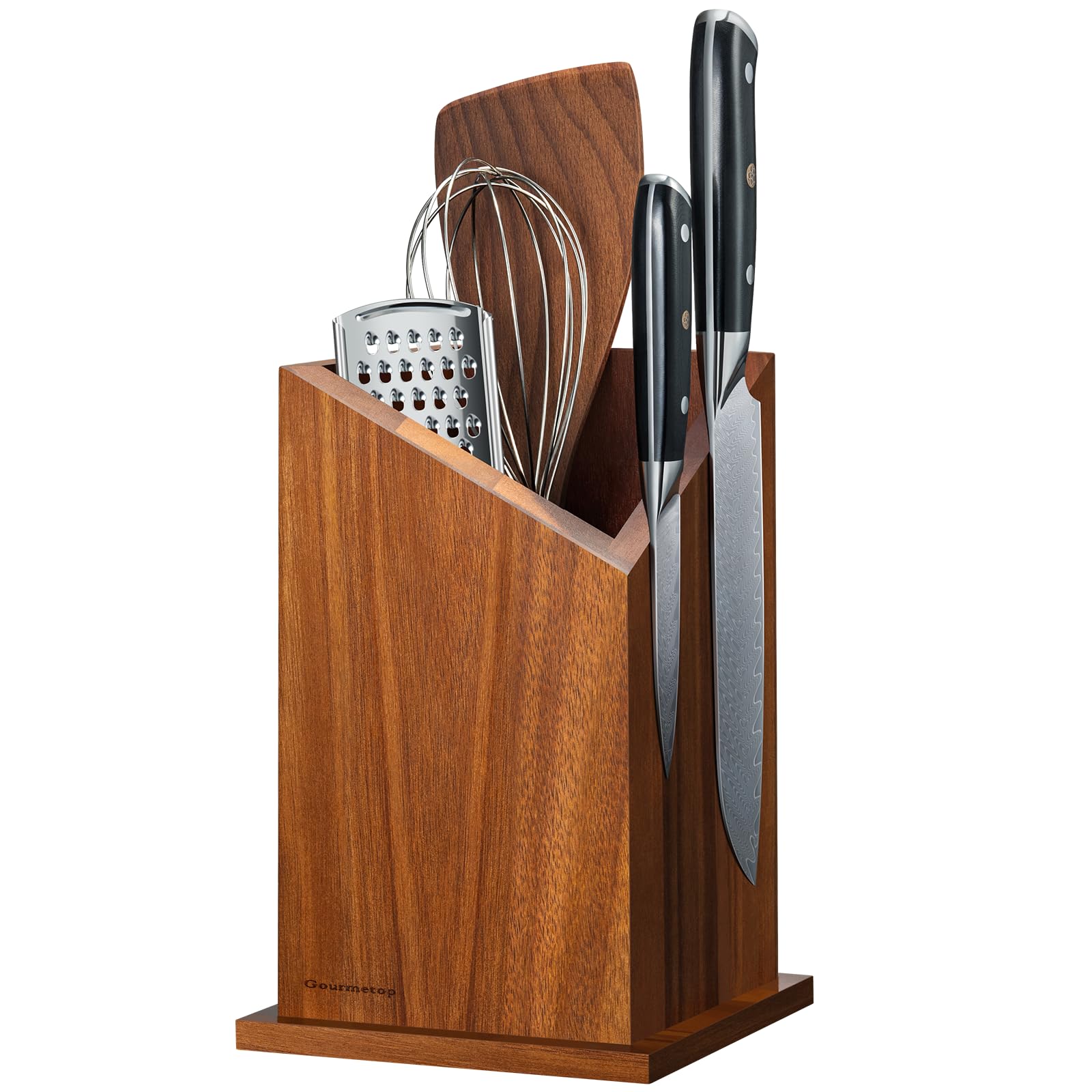 Photo 1 of **MAJOR DAMAGE**
Gourmetop Magnetic Knife Holder & Kitchen Utensil Holder, Magnetic Knife Block without Knives, Universal Knife Block, Magnet Knife Holder, Premium Acacia Wood, Knife Magnetic Block, Strong N45 Magnet