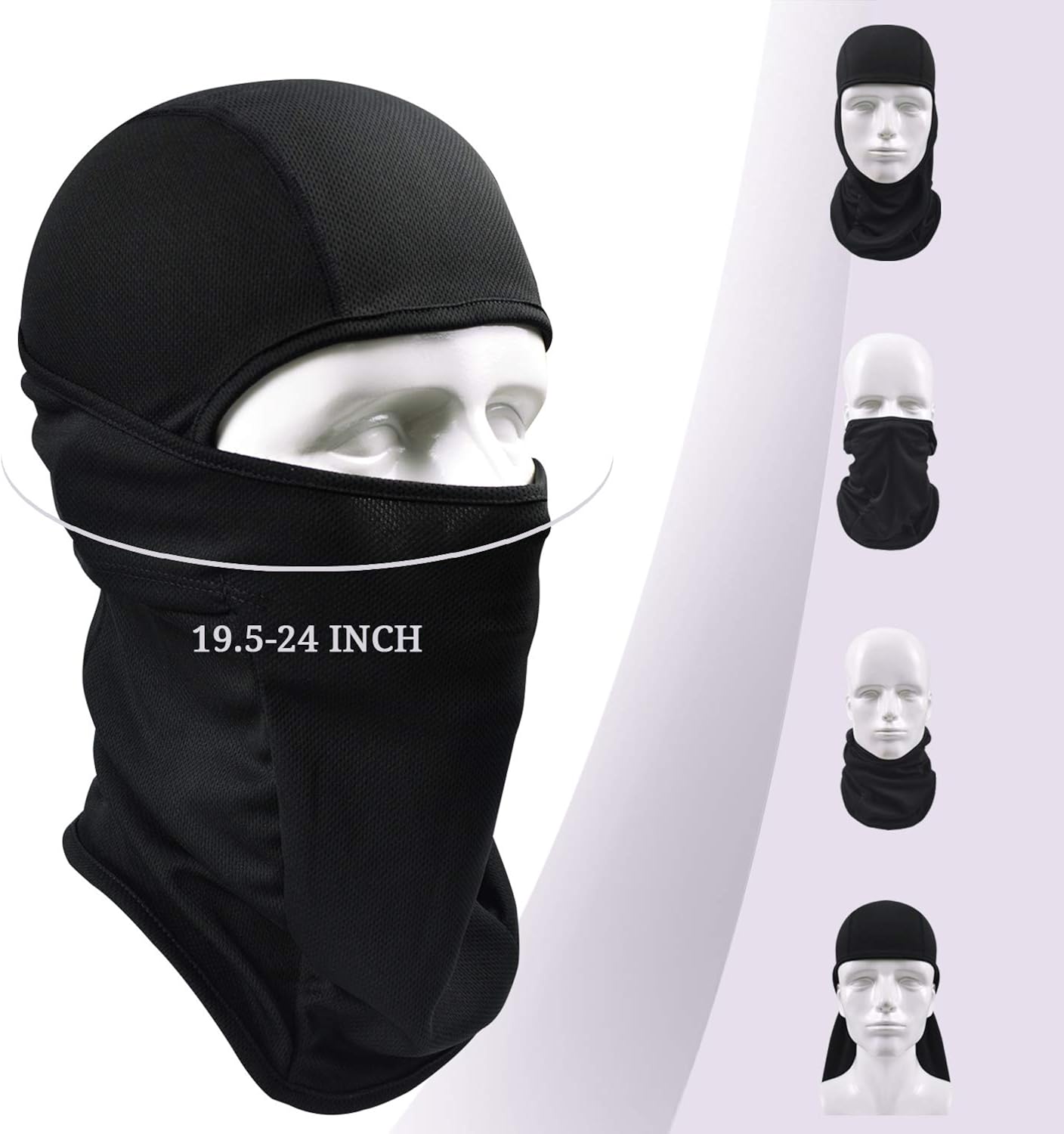 Your Choice Balaclava Face Mask for Summer Hot Weather Cycling Motorcycle Black: Clothing