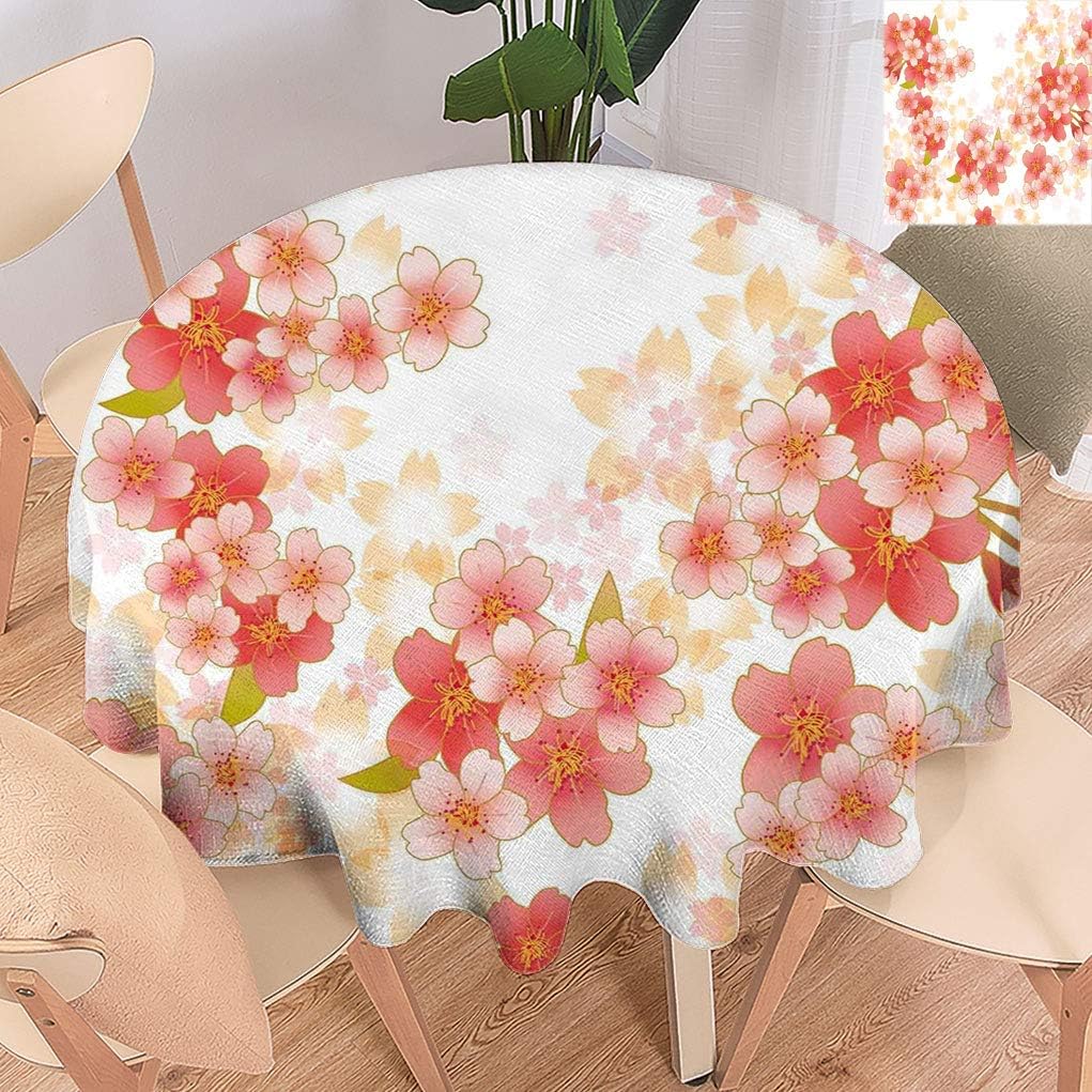 Amazon.com: Greatdecor Floral Round Tablecloths, Japanese Sakura