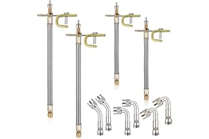 TCHRULES 10 Pieces Stainless Steel Dually Valve Stem Extension, Includes 4 Pieces Dual Tire Valve Extension 6 Pieces Valve Extender Adaptor for Most Cars Truck RV (7.1 Inches, 11.8 Inches)