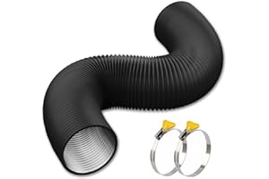 Steelsoft Reinforced Dryer Vent Hose 4 inch 8 FT with 2 Key Hose Clamps, Heavy Duty Flexible Duct Hose for Laundry, Grow Tent, Bathroom Exhaust Fan